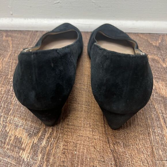 Salvatore Ferragamo Italy Black Vintage Suede Leather Pumps Size 8.5AA - Picture 5 of 15